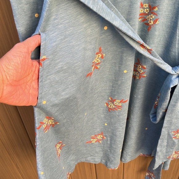 Toad&Co Cue Wrap Dress  Women's Medium Glacier Spray Print New - Picture 7 of 13